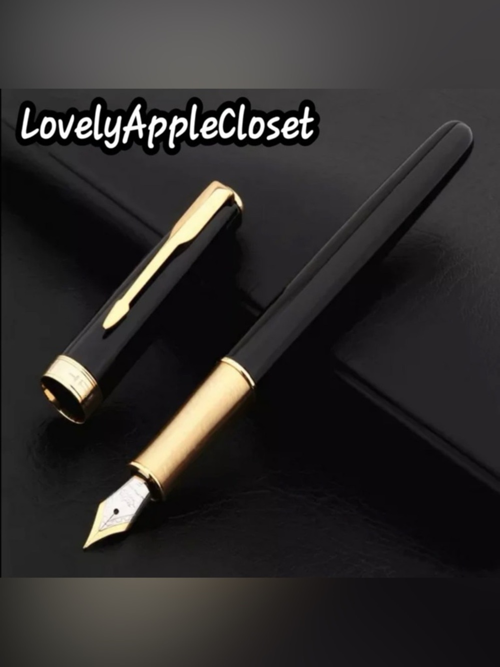 Luxury Quality Metal Black & Gold Fountain Pen